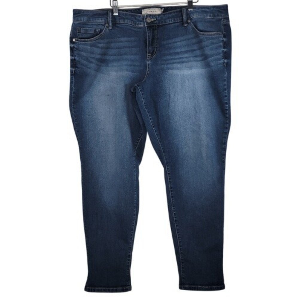 Torrid Blue Skinny Jeans with Stretchy Denim‎ and Faded Wash